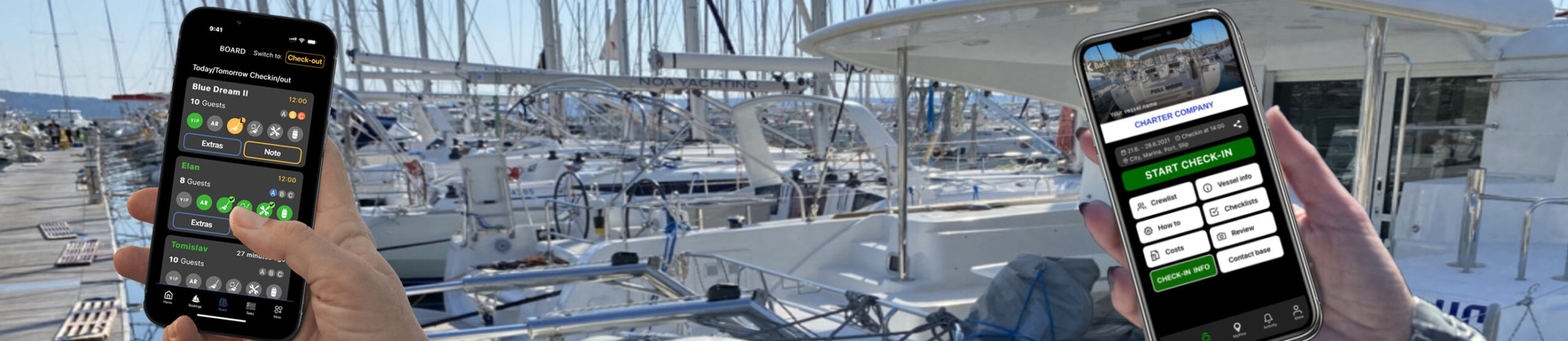 Charter Management Apps in marina