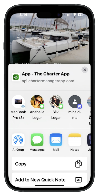 The Charter App sharing